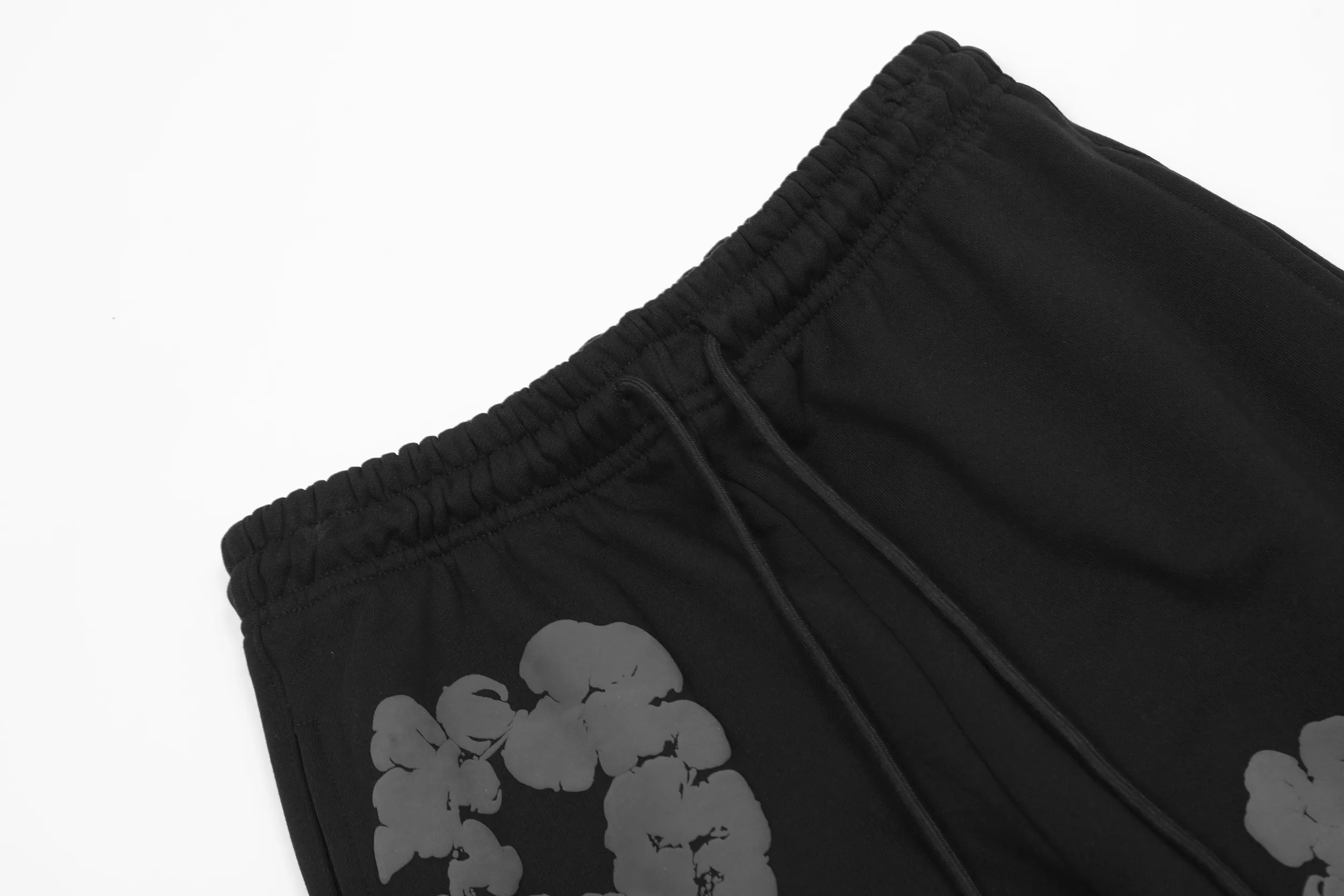 D105# P190 Denim Tears Kapok 400g heavy 100% cotton sweatpants trousers color: black Size: S M L XL